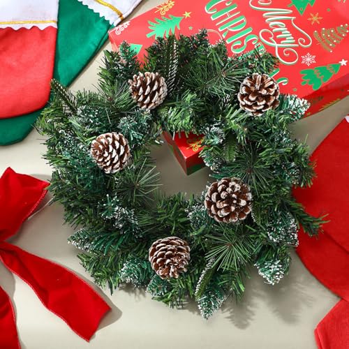 Daifunli 8-Pack 12-Inch Christmas Pine Wreaths for Door & Window Decor