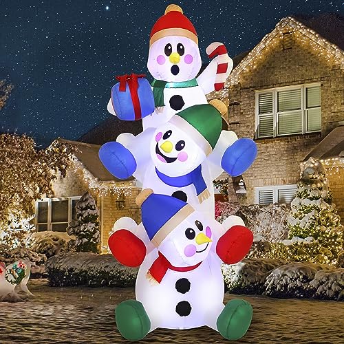 Joiedomi 6 FT Christmas Inflatable Snowman with LED Lights for Holiday Yard Decor