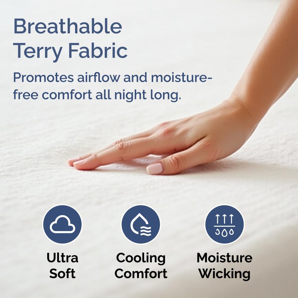 Queen Mattress Protector by [Brand Name] - Waterproof Bed Cover with 16" Deep Pockets | Soft, Breathable & Noiseless