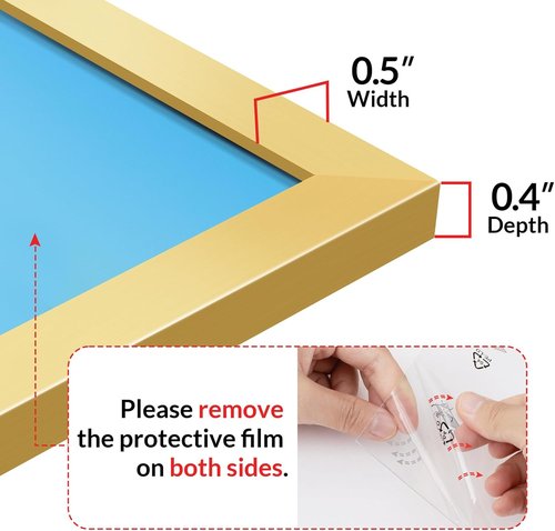 LaVie Home 9x12 Picture Frame - Elegant Gold Wall Display Frame with HD Plexiglass | Classic Collection
