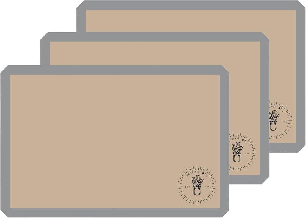 Skiennix Silicone Baking Mats - Non-Stick, Food Safe Oven Liners | 3 Pack, 13.5 x 19.5 Inches for Easy Clean Baking