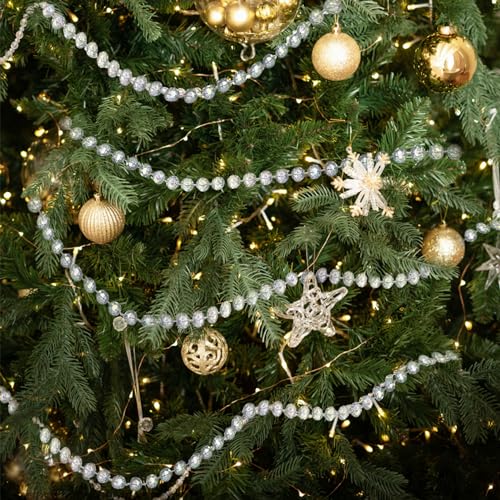 99ft Iridescent Crystal Bead Garland Roll for Christmas Tree & Home Decor