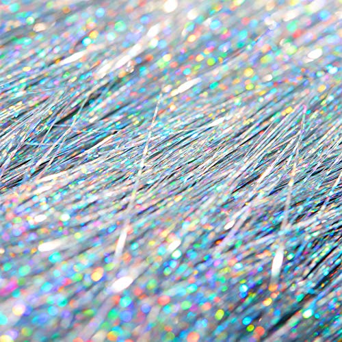Silver Iridescent Tinsel Icicles Garland for Christmas Tree - 10000 Strands