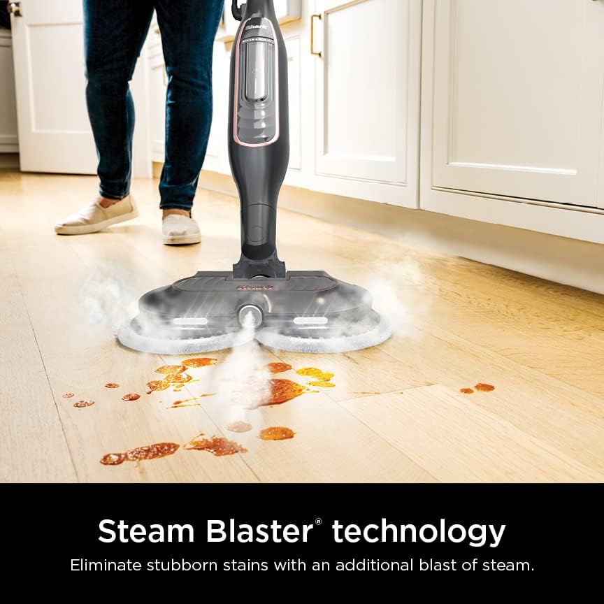 Shark Steam Mop S7201 - Powerful Scrubbing & Sanitizing Cleaner | Gray/Rose Gold Finish