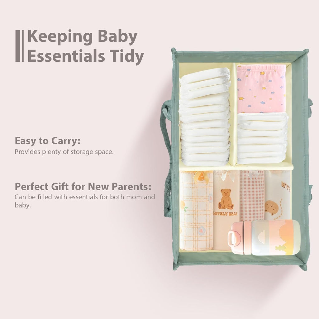 Skiennix Baby Diaper Caddy Organizer - Stylish Storage Bin for Diapers & Wipes | Perfect Baby Shower Gift