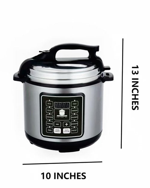 Zuguachi 10 In 1 Electric Pressure Cooker With 24-Hour Reservation Function, Slow Cooker, Rice Cooker, Wok, Cake, Yogurt, Etc., 6 L, Stainless Steel/Black.