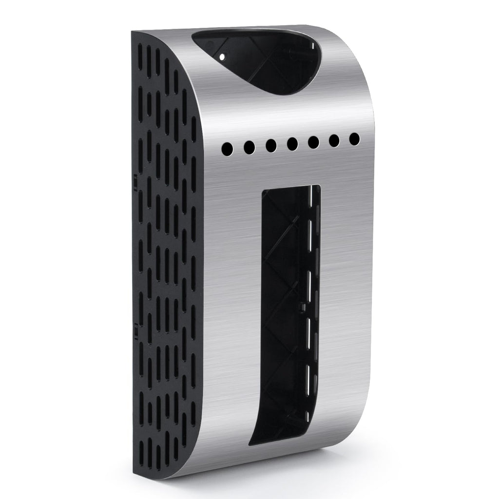 LEWONO Grocery Bag Holder Wall Mount Plastic Bag Dispenser Space Saving Brushed Silver Garbage Bag Holder for Cabinet, Cupboard, Pantry, Anti-Fingerprints Design