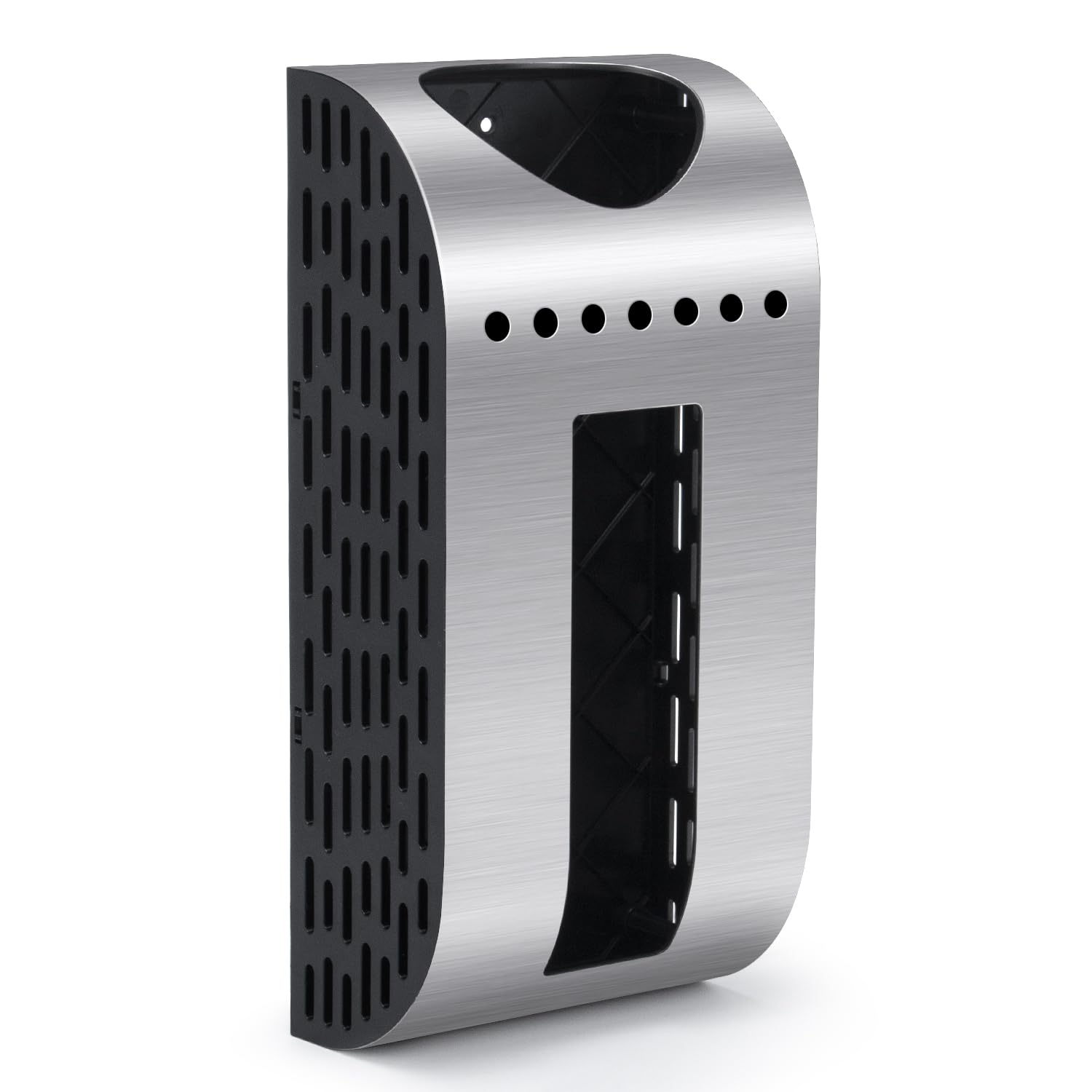 LEWONO Grocery Bag Holder Wall Mount Plastic Bag Dispenser Space Saving Brushed Silver Garbage Bag Holder for Cabinet, Cupboard, Pantry, Anti-Fingerprints Design