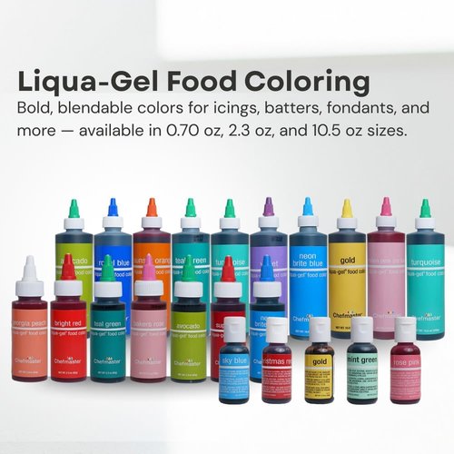 Chefmaster Ivory Liqua-Gel® Food Coloring - Vibrant, Professional-Grade Dye for Icing & Fondant | 2.3 oz