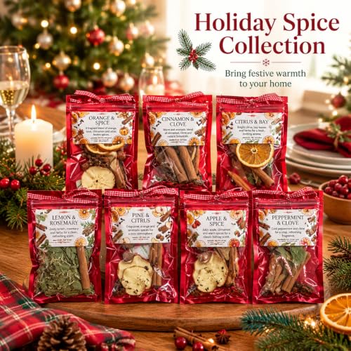 Naucoos 18 Pack Christmas Simmering Potpourri Kit in Red - Home Fragrance