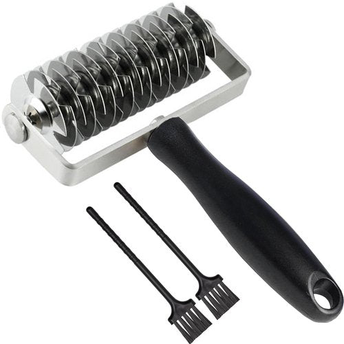 EVEDMOT Pastry Lattice Roller Cutter, Stainless Steel Multi-Wheel Dough Cutter with Comfortable Grip Handle, Pie Crust Strip Cutters for Pastry, Pizza Dough, Bread & Beef Wellington