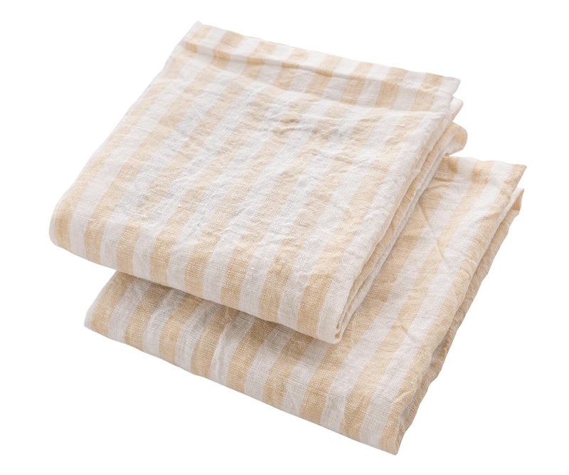 Rust Linen Kitchen Towels – Set of 2, 100% Pure Flax Linen Dish Towel (18x28”), Grain Sack Tea Towel for Kitchen, Farmhouse Style Hand Towels & Cleaning, Halloween French Dishtowels