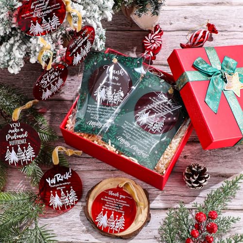 Suzile 50-Pack Christmas Appreciation Ornaments - Red Holiday Decor