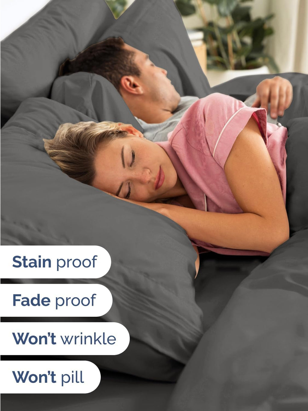 Skiennix Extra Deep Queen Sheet Set - 6 Piece Breathable Cooling Bedding - Soft Wrinkle-Free Charcoal