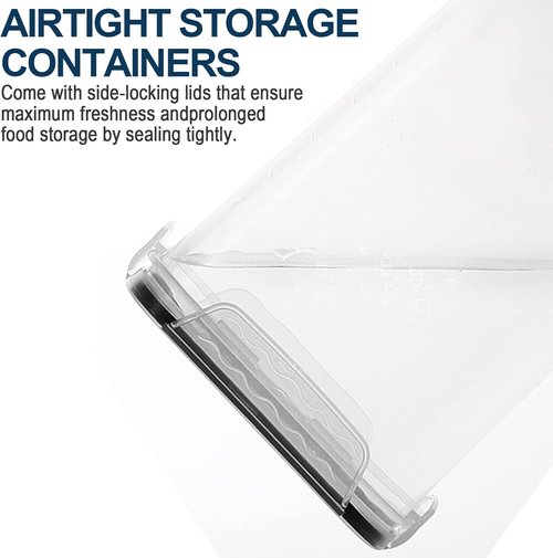 MCIRCO Extra Large 7QT Airtight Food Storage Containers - 4-Piece Set for Flour & Sugar with Measuring Cups & Labels