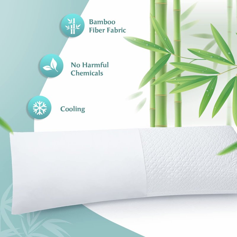 Rainmr Extra Thick Body Pillow Memory Foam – Long Pillow for Adults – Thicker Inner Case – Soft & Cooling Double Pillowcases, 20 x 54 inchesThicker Inner Body Pillow