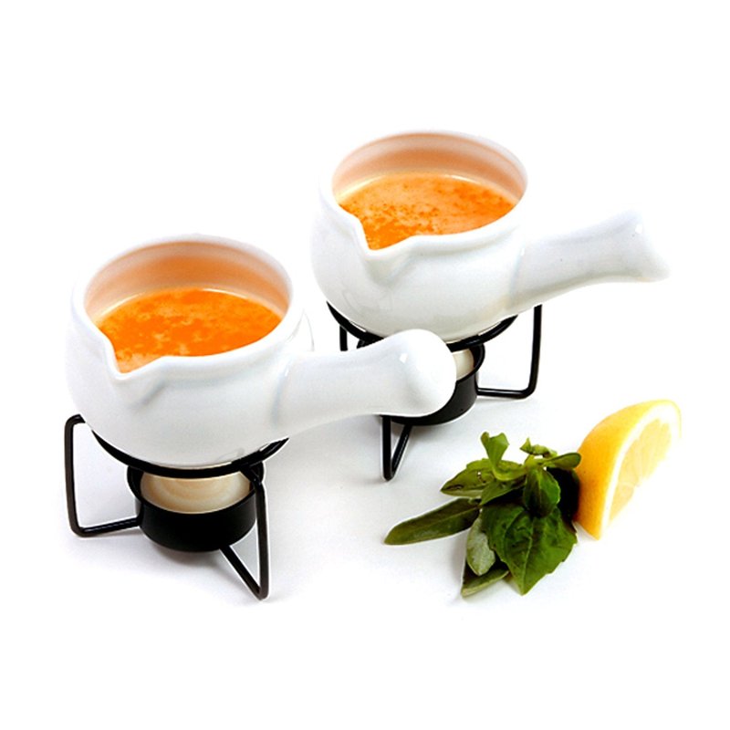 Norpro 210 Ceramic Butter Warmers, Set of 2, 1/3 cup/3 oz., White