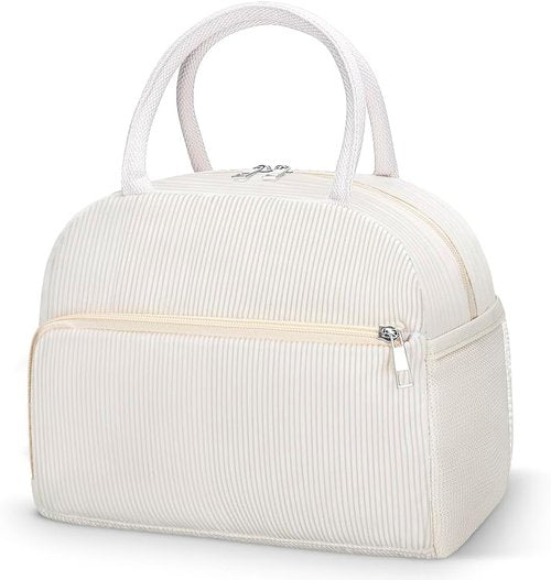 Coobiiya Corduroy Lunch Bag - Insulated Tote for Men & Women | Large Capacity Cooler for Work & Travel