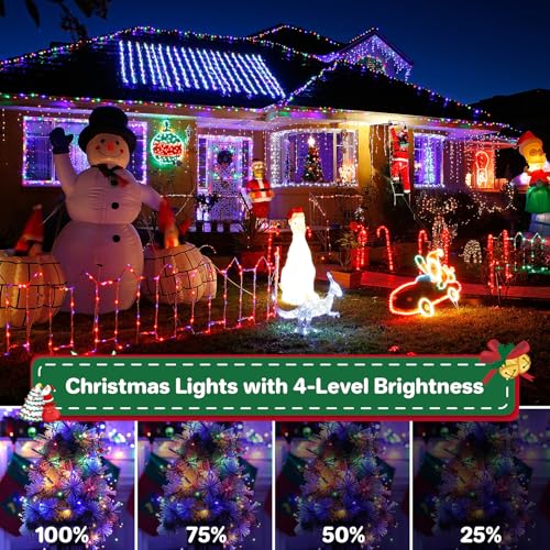 FairyGlim Christmas Cluster Lights 52ft 800LED Multicolor Plug-In Indoor/Outdoor