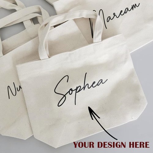 Extra Small Canvas Tote Bags for Kids Mini Gift Bulk for Painting DIY Arts & Crafts Thick Fabric Bland Bags (50, Beige)