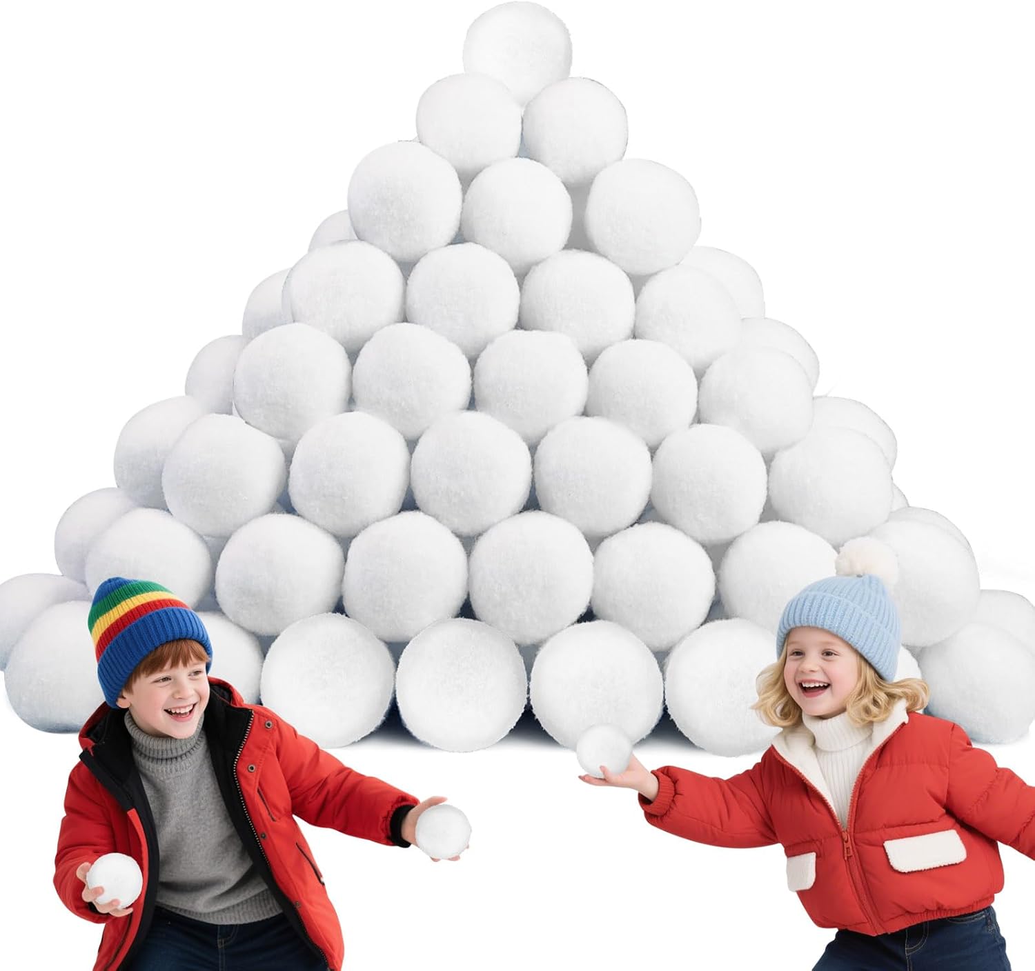 Skiennix 60 PCS Fake Snowballs - 2 Inch Indoor Christmas Decorations for Family Fun & Parties