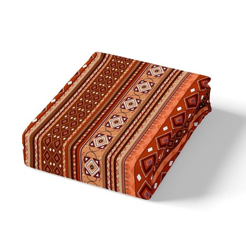 Feelyou Boho Comforter Twin Size with 1 Pillow Case Orange Bohemian Comforter Set Modern Geometric Bedding Set Stripe Line Quilted Duvet Set for Boys Girls Kids Adults