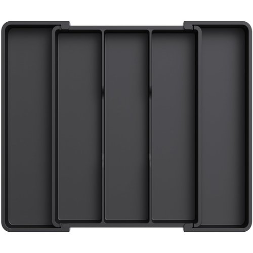 Lifewit Utensil Organizer for Kitchen Drawers, Expandable Cooking Utensil Tray, Adjustable Cutlery Silverware Flatware Holder, Plastic Spatula Tools Storage Divider, 11-18 x 14", Black