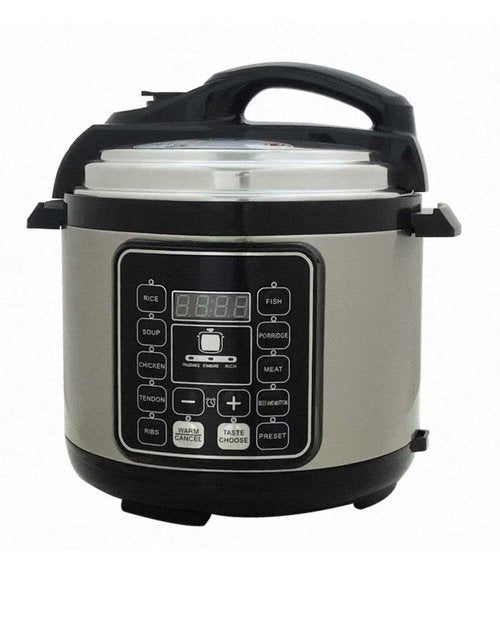 Zuguachi 10 In 1 Electric Pressure Cooker With 24-Hour Reservation Function, Slow Cooker, Rice Cooker, Wok, Cake, Yogurt, Etc., 6 L, Stainless Steel/Black.