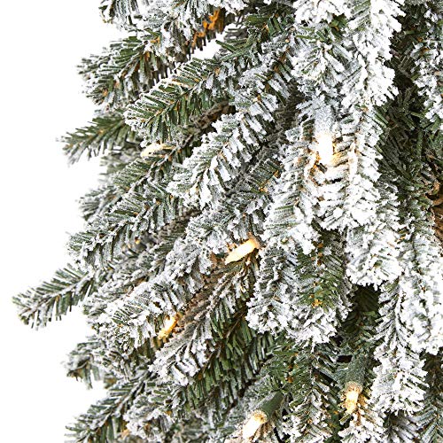 Nearly Natural 5ft Pre-Lit Flocked Alpine Artificial Christmas Tree