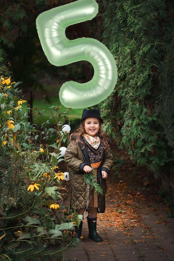 Skiennix 40-Inch Balloon Numbers - Olive Green 5th Birthday & Wedding Party Decorations