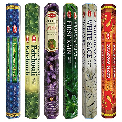 Natural Incense Sticks Variety Pack with Holder, 120 Count, 6 Scents