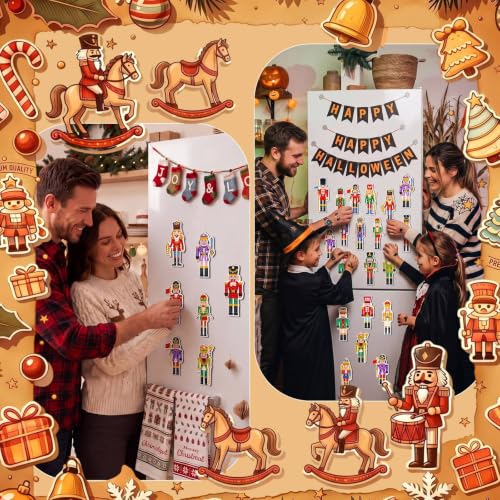 Sabary 30 Pcs Nutcracker Christmas Magnet Craft Kit for DIY Holiday Decor