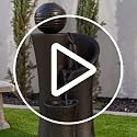 41-Inch Modern Sphere Cascading Floor Fountain with LED Lights