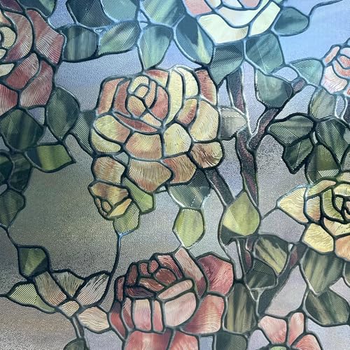 3D Stained Glass Window Film - Decorative Privacy Film, 17.5x47.2in