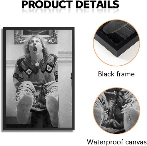 Funny Movie Bathroom Wall Art by Black Framed | Humorous Dumb and Dumber Canvas Print for Toilet Decor