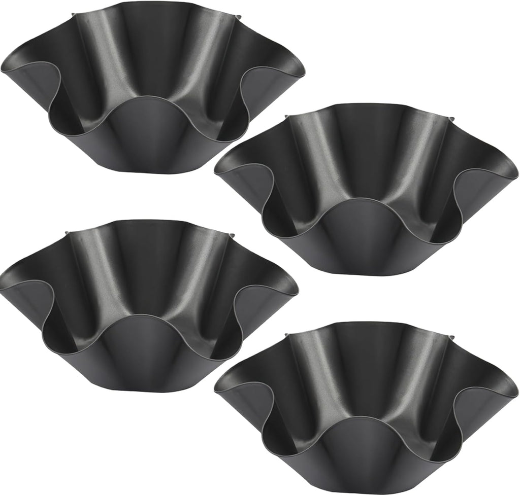 Skiennix Nonstick Taco Shell Bowl Set - 4 Pcs Carbon Steel Tortilla Maker for Baking & Frying