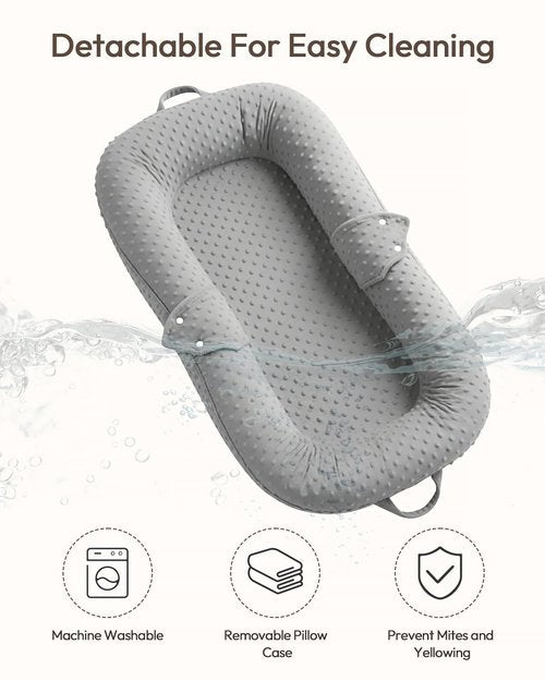 Baby Lounger Pillow - 2-in-1 Infant Lounger for Newborns 0-48 Months | Portable Tummy Time Mat, Soft & Breathable