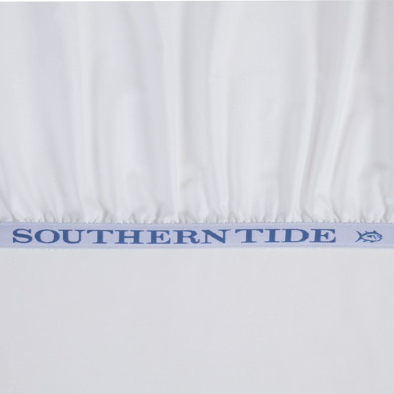 Southern Tide Cotton Twill Sheet Set – 100% Cotton, 300 Thread Count – Soft and Durable Sheets for Cozy, Everyday Luxury – Wrinkle-Resistant, Year-Round Comfort – Twin – White