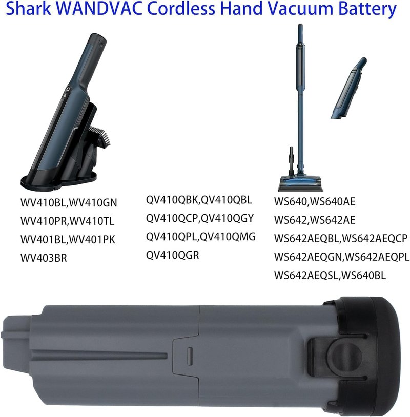 TAWUZUOR XSBT420 Rechargeable Li-ion Battery Compatible with Shark WS642AE WS642 WV401BL WS640 QV410QBL Wandvac Cordless Vacuum Cleaner 14.4V/1900mAh