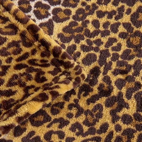 Edenleaf Leopard Print Plush Fleece Throw Blanket - Soft & Cozy 50"x60"