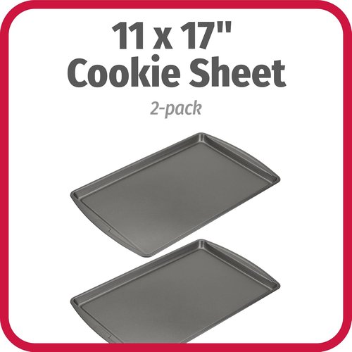 GoodCook Everyday Nonstick Carbon Steel Baking Sheet Set - 17 x 11 Inch | 2 Pack Cookie Sheets for Perfect Baking