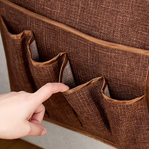 Non-Slip Sofa Armrest Organizer Caddy with Pockets for Remote and Tablet