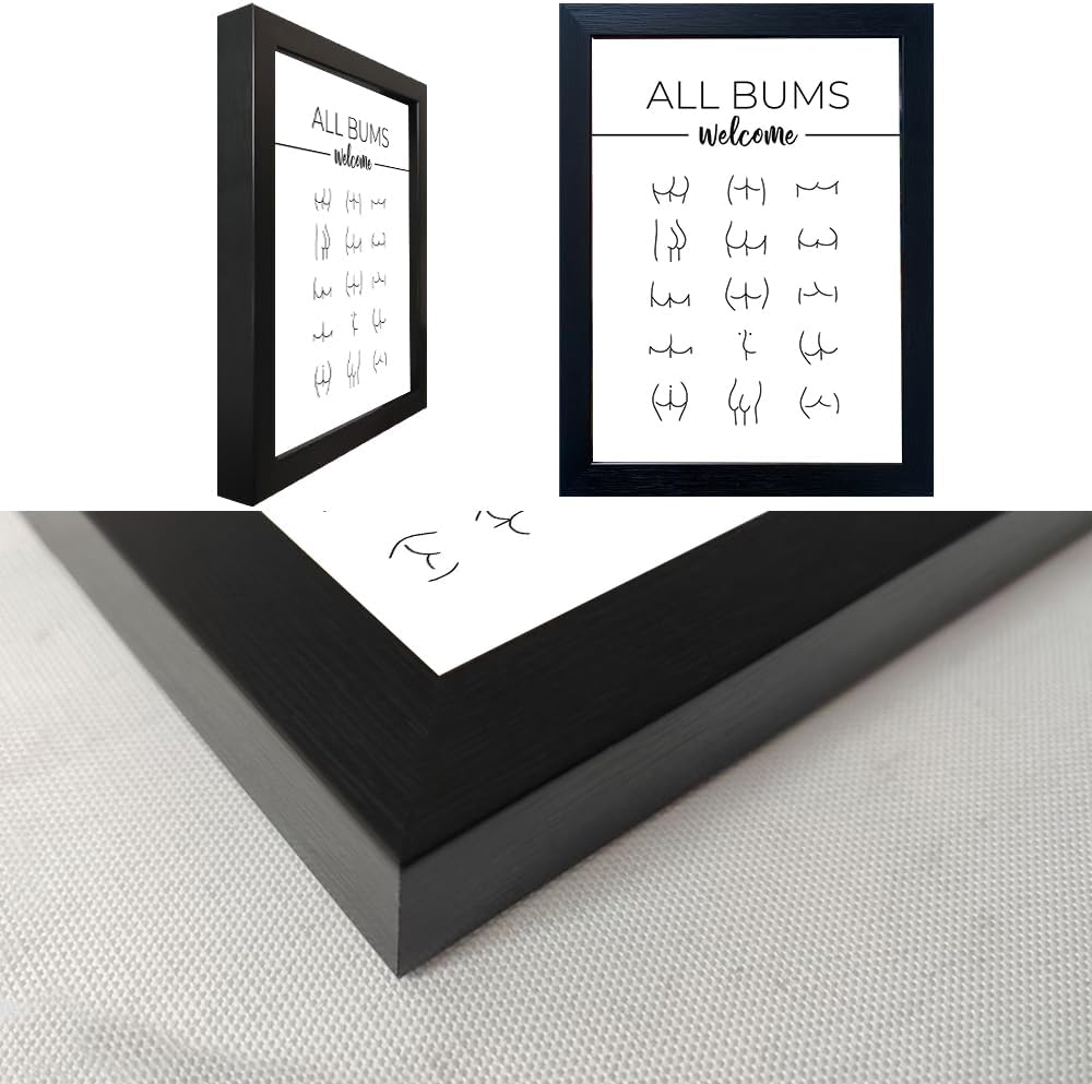 Skiennix Funny Bathroom Wall Art - Humorous Black and White Canvas Print | Modern Minimalistic Decor