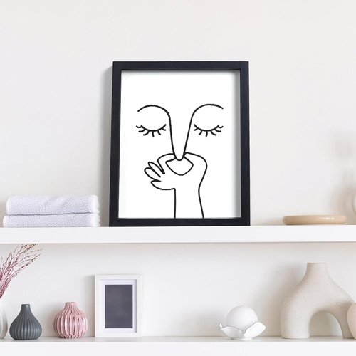 HKBS Framed Black and White Bathroom Wall Art - Stylish Toilet Decor | 10"x8" for Home or Apartment