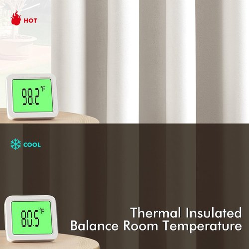 MIULEE Ivory Blackout Curtains - Thermal Insulated Room Darkening Drapes | 84-Inch, 2 Panels