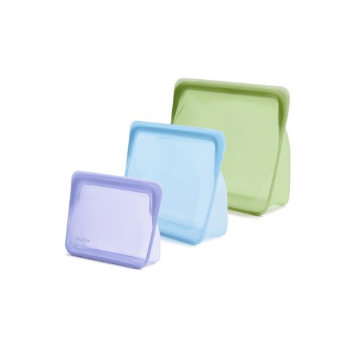 Stasher Premium Silicone Reusable Food Storage Bags, 3-Pack, Multi, Multi-Use Food Storage Bags, Lunch Bag, Travel Containers, BPA Free, Leak-free, Dishwasher-Safe, Eco-friendly
