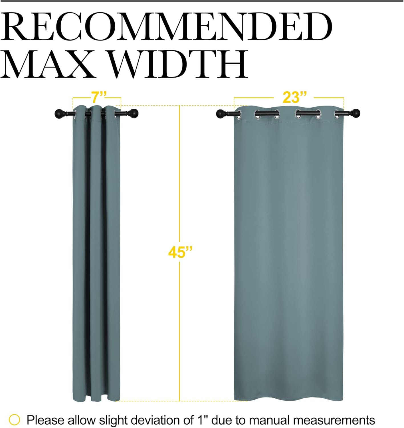 NICETOWN Blackout Curtains - Noise Reducing Thermal Insulated Drape Panels | Greyish Blue, 2 Panels, W29 x L45-Inch