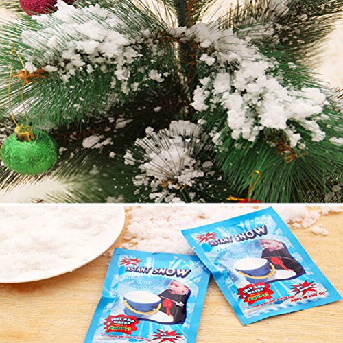 Instant Fake Snow Powder (40 Pack) - Reusable Artificial Snow for Holiday Decor