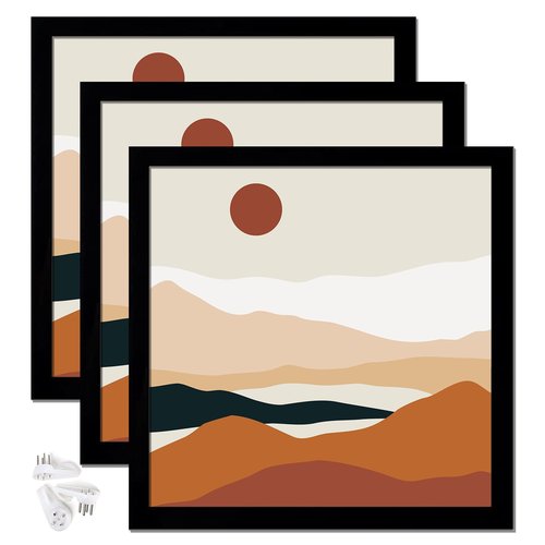 ijuerybai Black 24x24 Picture Frame Set of 3, High Transparent Frame for 24 By 24 Square Photo Collage Canvas Poster Size Wall Mount and Tabletop Horizontally Vertically (Black, 24 x 24 inches)