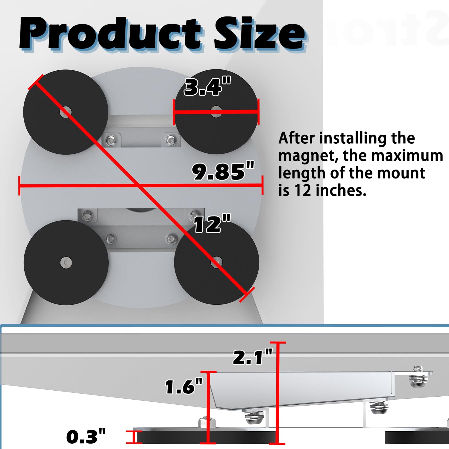 440 lbs Magnetic Mount Kit for Starlink Gen 3 - for Car, Camper, SUV, Trailer,RV, Starlink Gen 3 Strong Magnetic Roof Mount